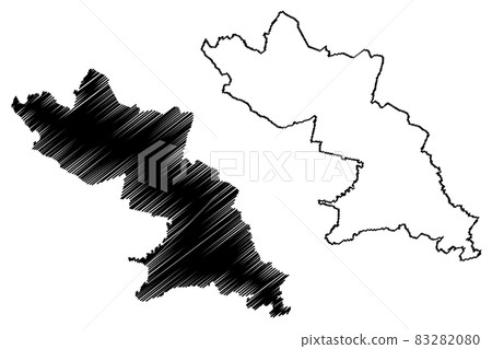 Valka Municipality (Republic of Latvia, Administrative divisions of Latvia, Municipalities and their territorial units) map vector illustration, scribble sketch Valka map 83282080