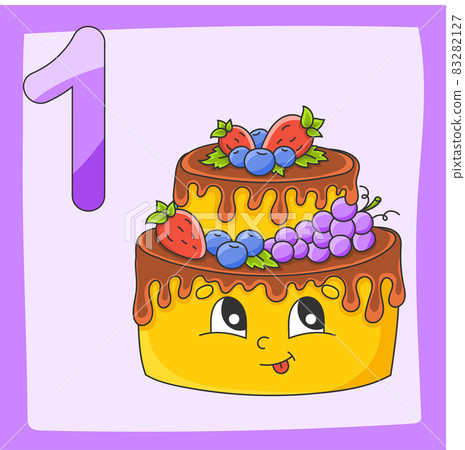 Learning numbers. Game for kids. Color activity page. Flashcard for children and preschool. Vector illustration. Cartoon style. Learning numbers. Game for kids. Color activity page. Flashcard for children and preschool. Vector illustration. Cartoon style. 83282127