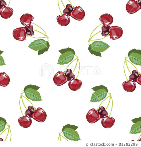 Cherry seamless pattern. Vector texture for textile, wrapping, wallpapers and other surfaces. 83282299