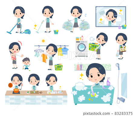 一套女文員，用於清潔、洗滌等家務 83283375