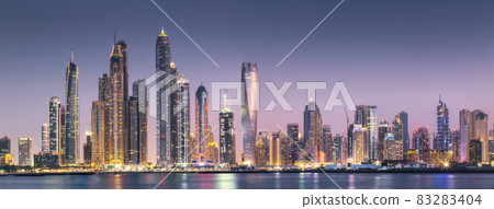 Dubai Marina bay view from Palm Jumeirah, UAE Dubai Marina bay view from Palm Jumeirah, UAE 83283404