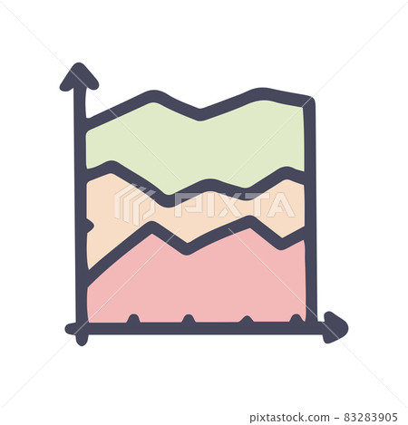 area chart color vector doodle simple icon - Stock Illustration ...