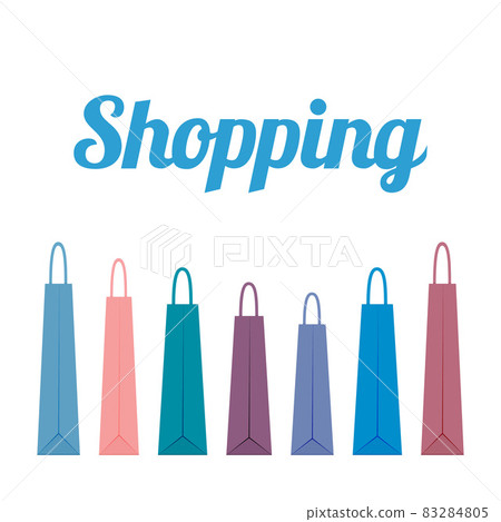 Colorful paper shopping bags. Sale and shopping concept. Vector illustration in flat style. Colorful paper shopping bags. Sale and shopping concept. Vector illustration in flat style. 83284805