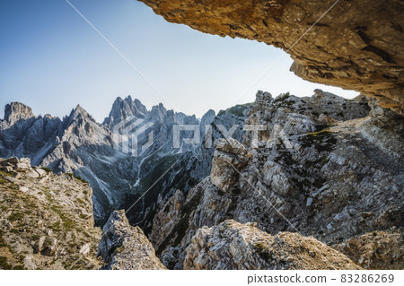 A breathtaking view of the mountain Cadini di Misurina in the Italian Alps, Dolomites A breathtaking view of the mountain Cadini di Misurina in the Italian Alps, Dolomites 83286269
