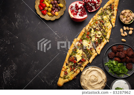 Arab Turkish assorted food from above copy space 83287962