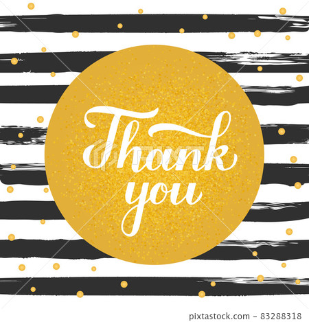 Thank you calligraphy hand lettering on black... - Stock Illustration  [83288318] - PIXTA