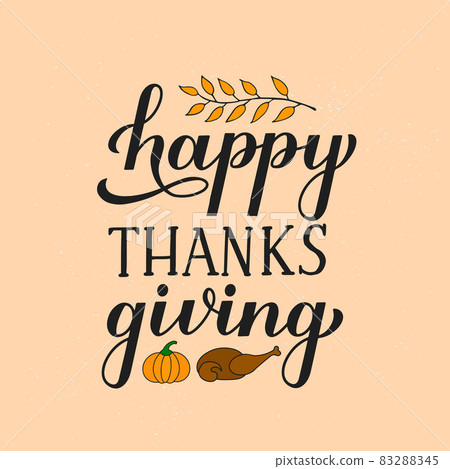 Happy Thanksgiving Day modern calligraphy brush... - Stock Illustration ...