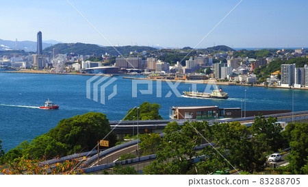 Shimonoseki city 2 from the second observatory of Mekari Park Shimonoseki city 2 from the second observatory of Mekari Park 83288705