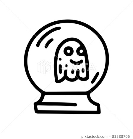 crystal ball with spirit line vector doodle simple icon crystal ball with spirit line vector doodle simple icon 83288706