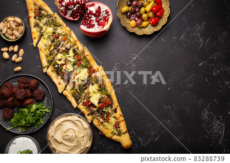 Arab Turkish assorted food from above copy space 83288739