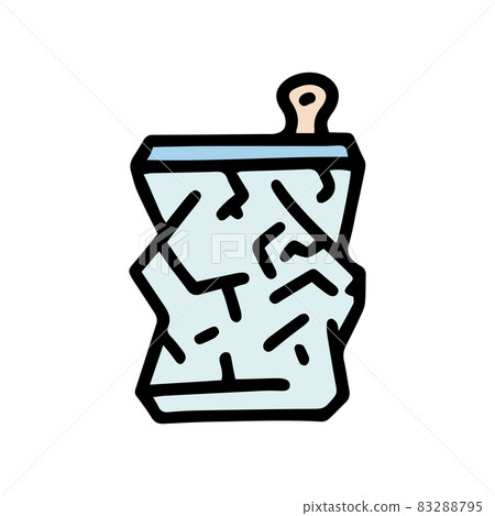 used aluminum can color vector doodle simple icon 83288795