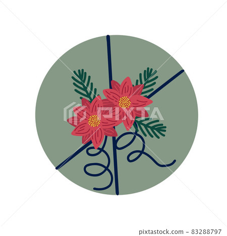 Christmas gift box with ribbon and bow red and beige vector illustration, Merry Christmas and Happy New Year festive traditional winter holiday decor, ornament for poster, greeting card, sticker Christmas gift box with ribbon and bow red and beige vector illustration, Merry Christmas and Happy New Year festive traditional winter holiday decor, ornament for poster, greeting card, sticker 83288797