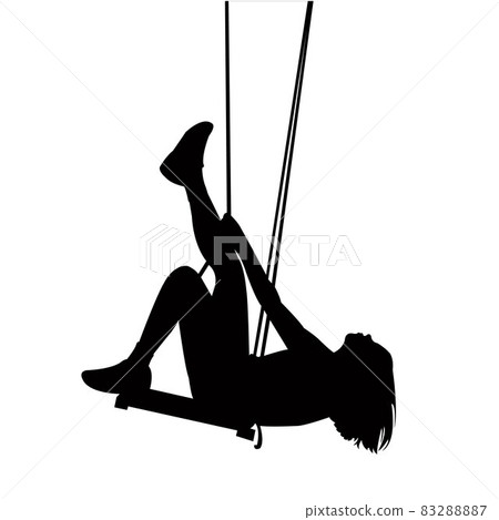a girl swinging body silhouette vector a girl swinging body silhouette vector 83288887