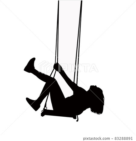 a girl swinging body silhouette vector 83288891