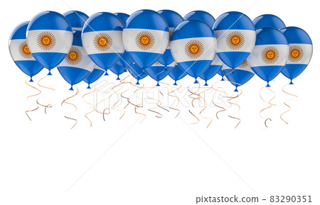 Balloons with Argentinean flag, 3D rendering 83290351