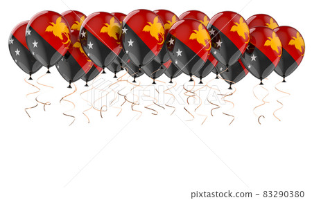 Balloons with Papuan New Guinean flag, 3D rendering 83290380