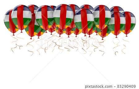 Balloons with Central African flag, 3D rendering 83290409
