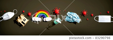 Coronavirus and Covid-19 theme objects 83290798