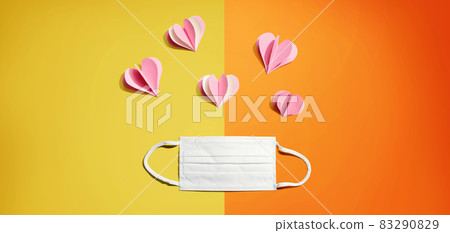 Medical worker appreciation theme with hearts and a mask 83290829