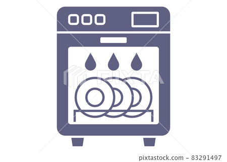 dishwasher icon with clean plates. wash dishes with water. dishwasher icon with clean plates. wash dishes with water. 83291497