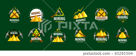 Digital currency mining. Pick and gold. Vector illustration 83291504