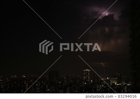 東京夜景和打雷 東京夜景和打雷 83294016