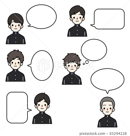 Person icon set_High school boy_Balloon Person icon set_High school boy_Balloon 83294226