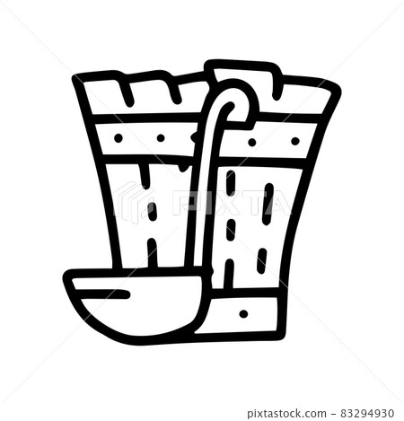 sauna bucket and ladle line vector doodle simple icon sauna bucket and ladle line vector doodle simple icon 83294930