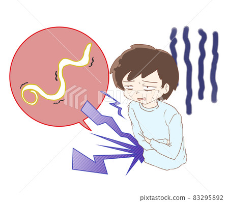 一個患有異尖線蟲病的人 一個患有異尖線蟲病的人 83295892