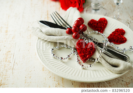 Valentine's day table setting 83296520