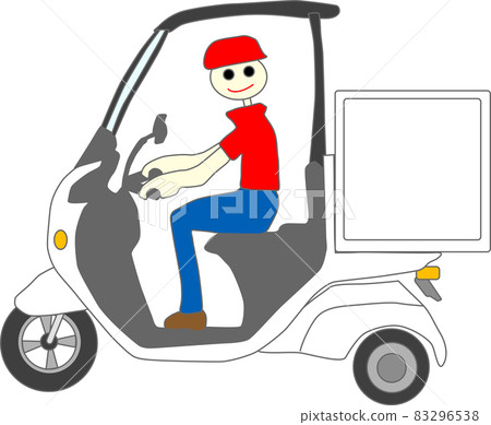 A deliveryman who works comfortably on a motorcycle A deliveryman who works comfortably on a motorcycle 83296538
