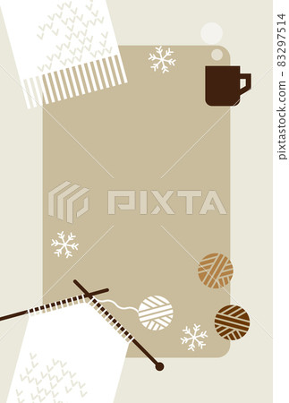 Illustration frame of the image of knitting a muffler 83297514