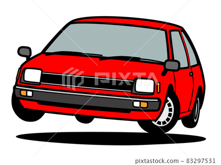 懷舊國產緊湊型車跳紅車插畫 懷舊國產緊湊型車跳紅車插畫 83297531
