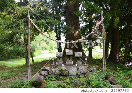 Stone statue of stone shrine and fox (behind the precincts of Takeda Shrine / Kofu City, Kofu City, Yamanashi Prefecture) Stone statue of stone shrine and fox (behind the precincts of Takeda Shrine / Kofu City, Kofu City, Yamanashi Prefecture) 83297783