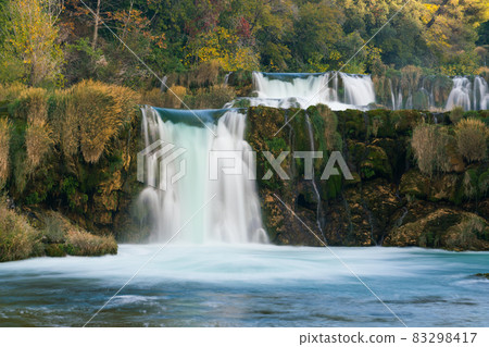 Long Exposure View of waterfall Skradinski Buk in Krka National Park Long Exposure View of waterfall Skradinski Buk in Krka National Park 83298417