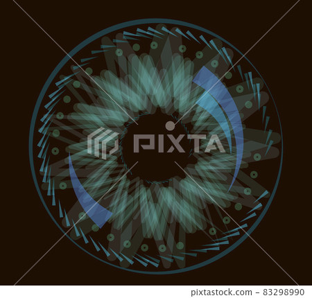 Techno eye isolated on black background.  83298990