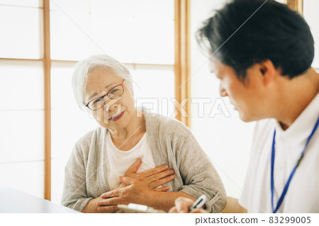 接受家庭護理的老年婦女(生病) 接受家庭護理的老年婦女(生病) 83299005