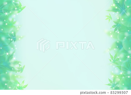 左右各有綠楓的背景框素材 左右各有綠楓的背景框素材 83299307