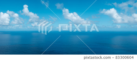ocean background with blue sky and clouds - 83300604