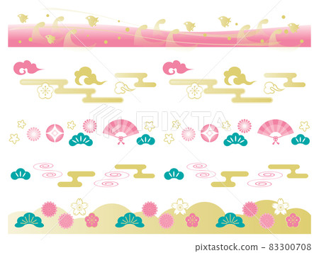 New Year's traditional pattern line illustration - Stock Illustration ...
