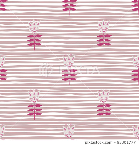 Blossom flower folk art seamless pattern on... - Stock Illustration ...