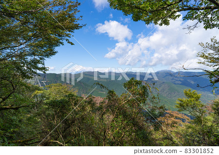 Mt. Fuji seen from the mountain trail from 35th Street to the summit of Mt. Iwato (clouds) 83301852