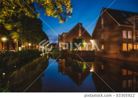 Evening street in the Netherlands 83305922