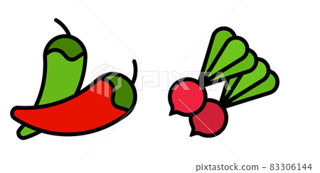 Vector illustration of vegetables. Eco-friendly food. Vegetarian food Vector illustration of vegetables. Eco-friendly food. Vegetarian food 83306144