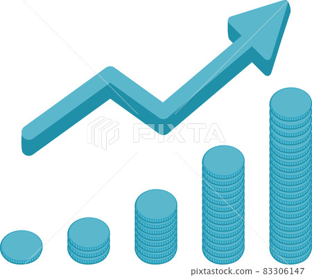 Business arrow coin money image illustration material 83306147