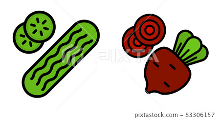 cucumber and beetroot Vector illustration of vegetables. Eco-friendly food. Vegetarian food cucumber and beetroot Vector illustration of vegetables. Eco-friendly food. Vegetarian food 83306157
