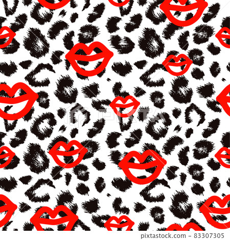 Leopard print pattern. Repeating seamless vector animal background. 83307305