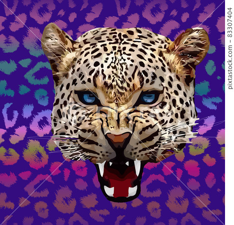 Leopard print pattern. Repeating seamless vector animal background. 83307404