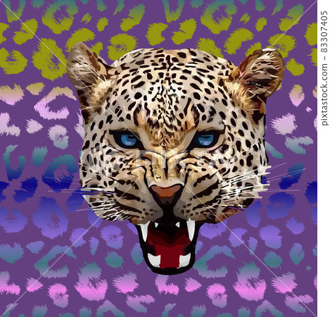 Leopard print pattern. Repeating seamless vector animal background. 83307405