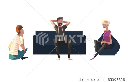 Young Male and Female with Bottle of Beer Drinking Alcohol on Friday Evening Vector Set Young Male and Female with Bottle of Beer Drinking Alcohol on Friday Evening Vector Set 83307838
